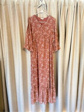 Orange Creek Floral Maxi Dress - Mauve